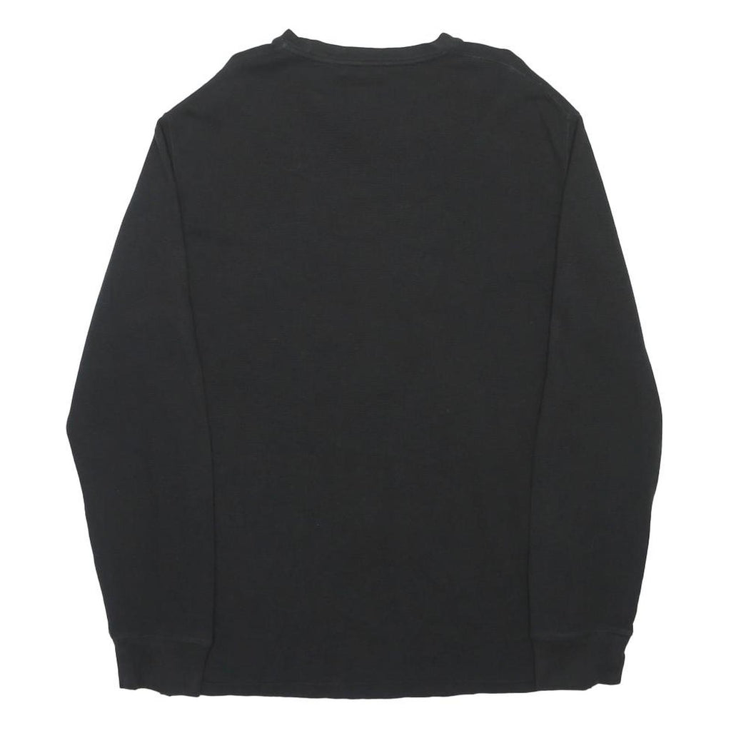 POLO RALPH LAUREN Mens Black Jumper Plain Crew Neck Basic Knit M Cotton Cotton