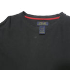 POLO RALPH LAUREN Mens Black Jumper Plain Crew Neck Basic Knit M Cotton Cotton
