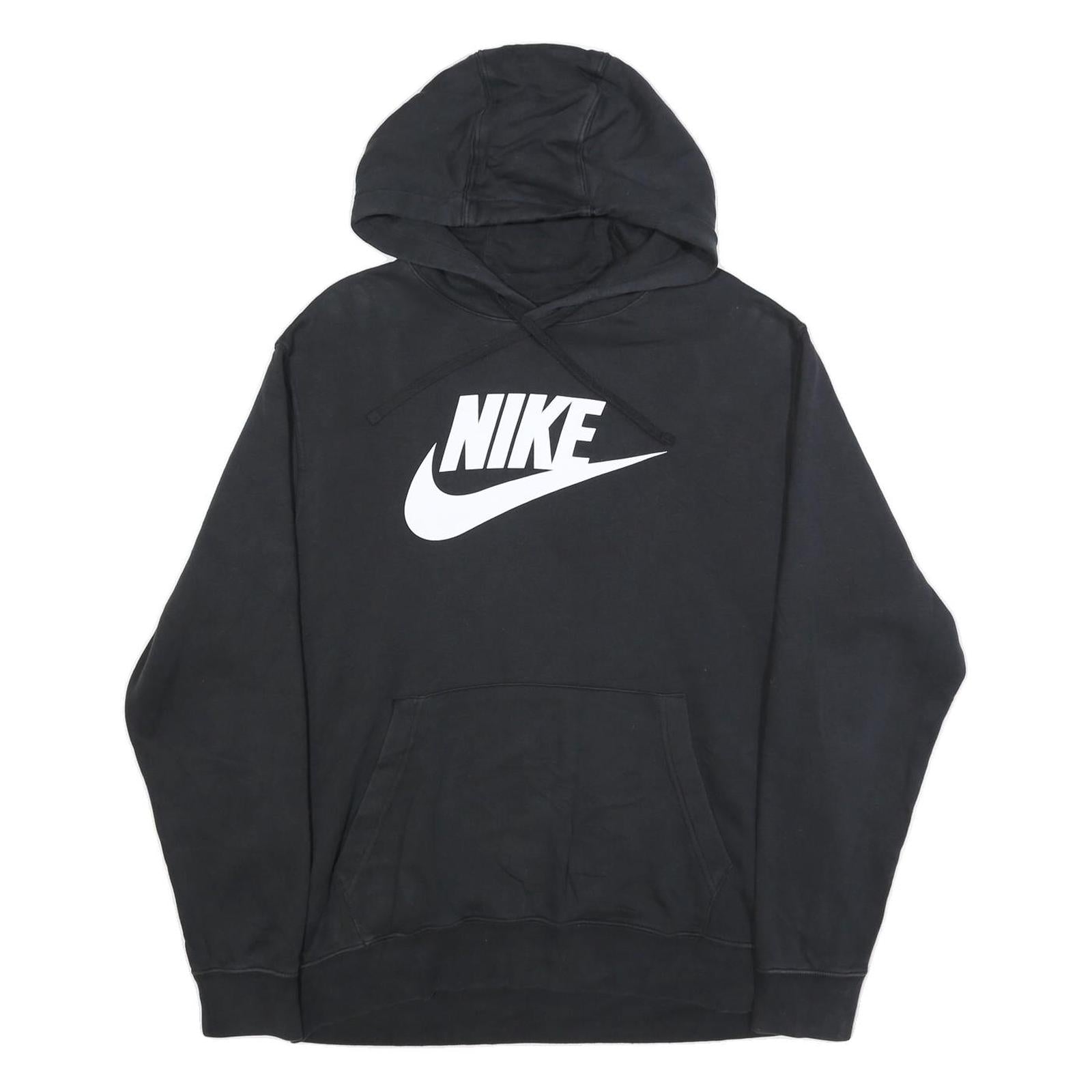 NIKE Mens Black Pullover Hoodie XL Classic Logo Sweatshirt