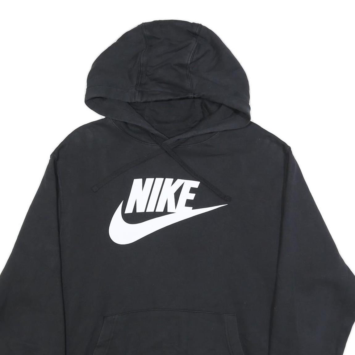 NIKE Mens Black Pullover Hoodie XL Classic Logo Sweatshirt
