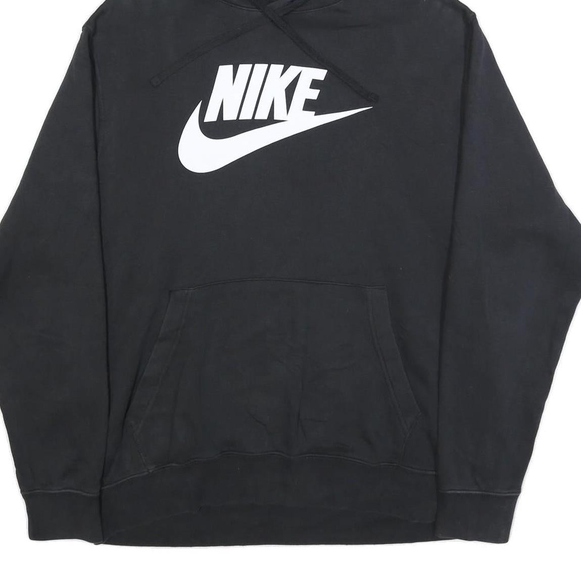 NIKE Mens Black Pullover Hoodie XL Classic Logo Sweatshirt