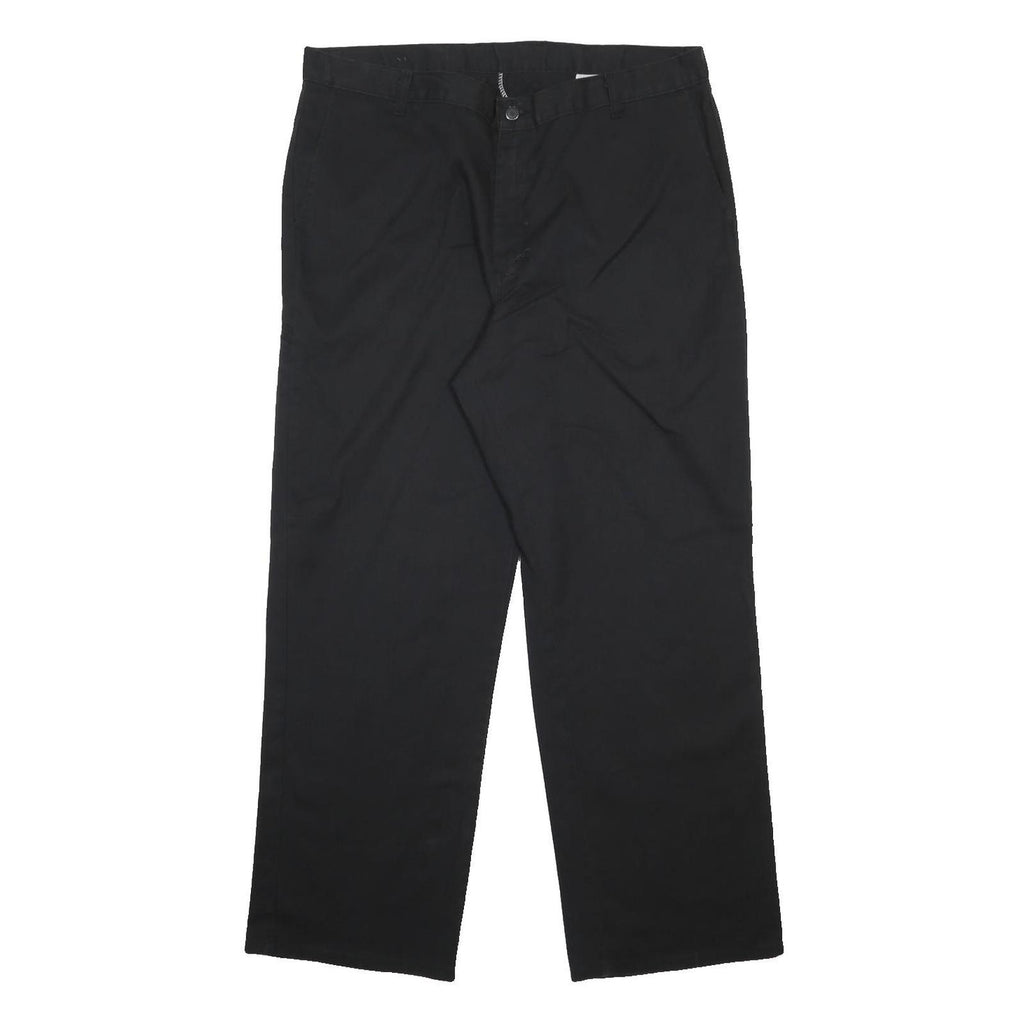 DICKIES Mens Black Cotton Blend Regular Fit Straight Leg Trousers W40 L32