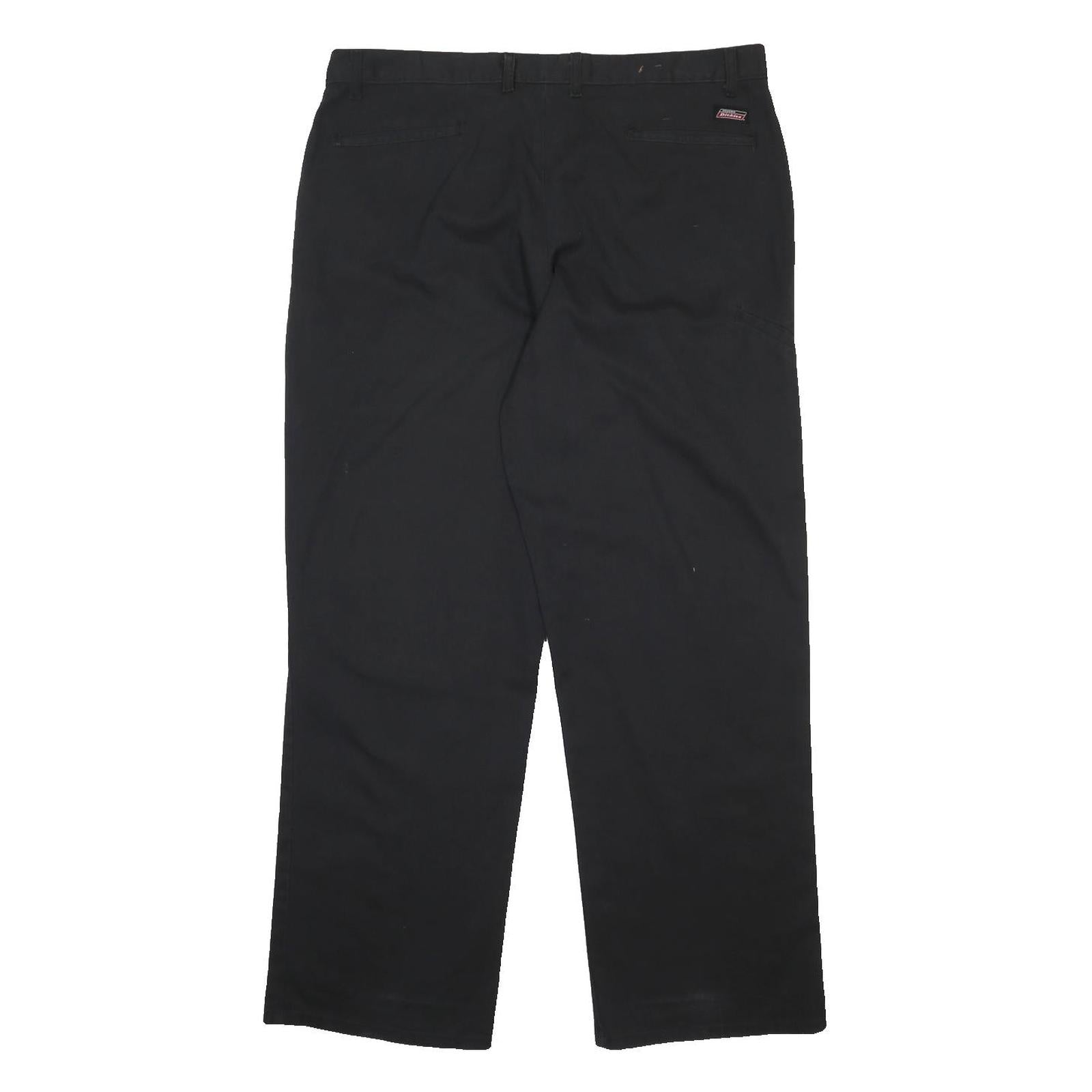 DICKIES Mens Black Cotton Blend Regular Fit Straight Leg Trousers W40 L32