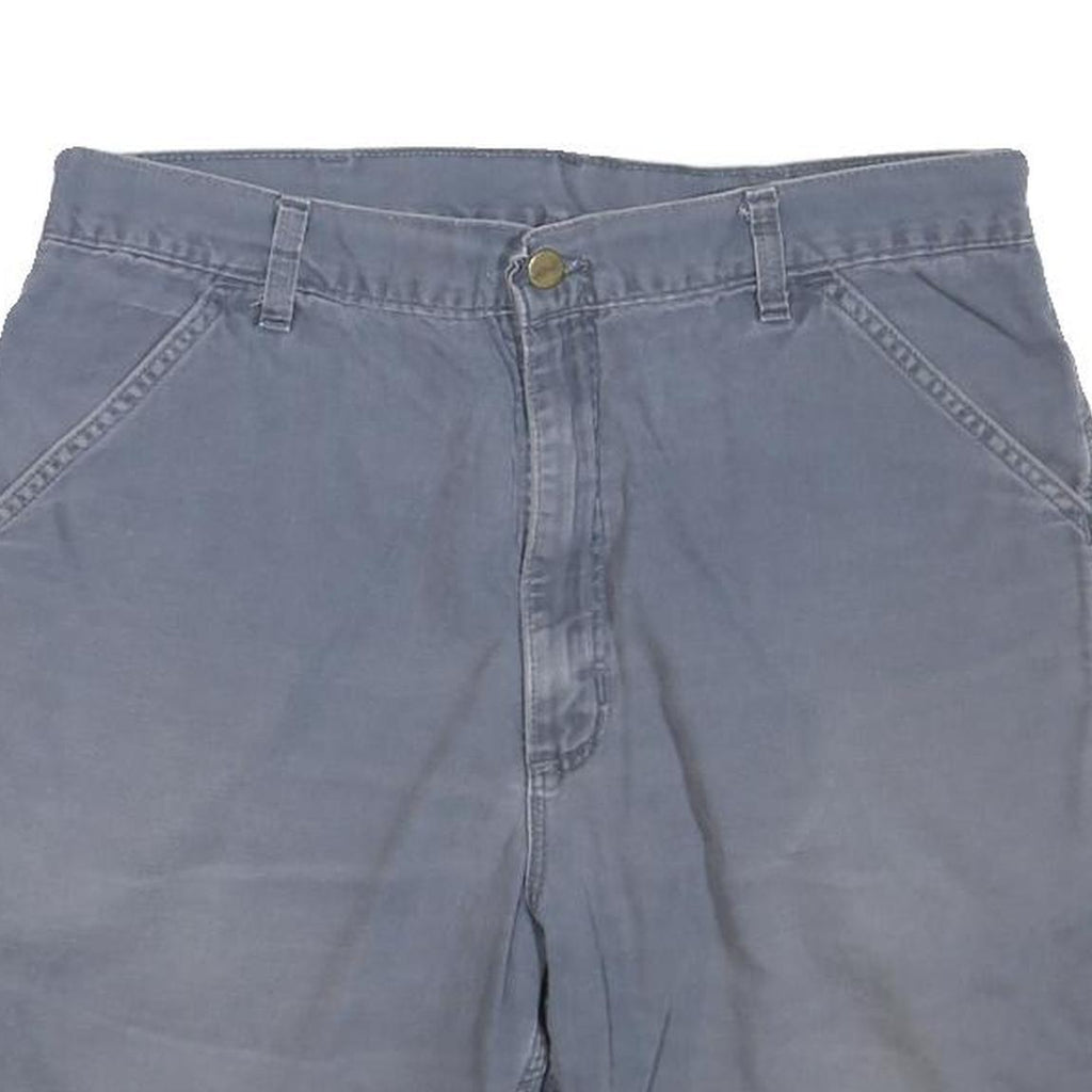 CARHARTT Mens Shorts Blue Casual Plain M W34 Cotton Blend Comfortable Relaxed