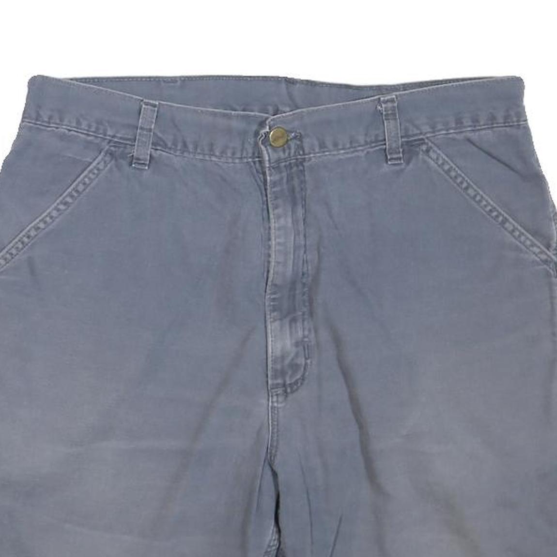 CARHARTT Mens Shorts Blue Casual Plain M W34 Cotton Blend Comfortable Relaxed