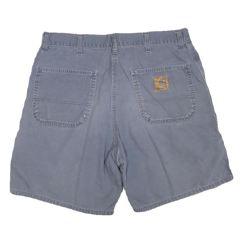 CARHARTT Mens Shorts Blue Casual Plain M W34 Cotton Blend Comfortable Relaxed