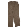 BERNE Mens Cotton Blend Brown Relaxed Straight Leg Trousers W34 L32 Workwear