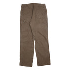 BERNE Mens Cotton Blend Brown Relaxed Straight Leg Trousers W34 L32 Workwear