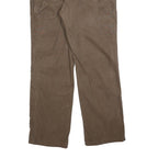 BERNE Mens Cotton Blend Brown Relaxed Straight Leg Trousers W34 L32 Workwear