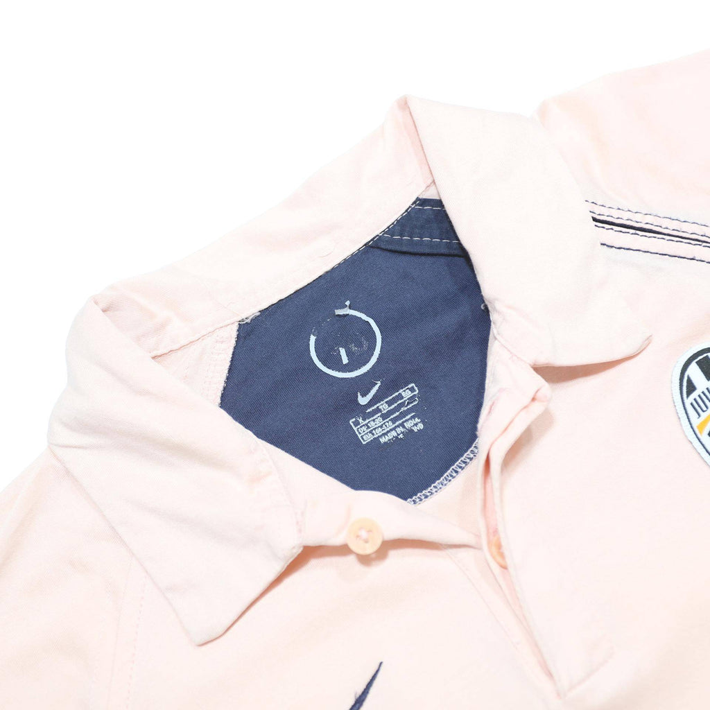 NIKE Boys White Juventus Short Sleeve Cotton Polo Shirt XL Football Sponsor