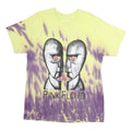 PINK FLOYD Mens Yellow & Purple Tie Dye Graphic T-Shirt S Short Sleeve Crew Neck