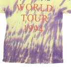PINK FLOYD Mens Yellow & Purple Tie Dye Graphic T-Shirt S Short Sleeve Crew Neck