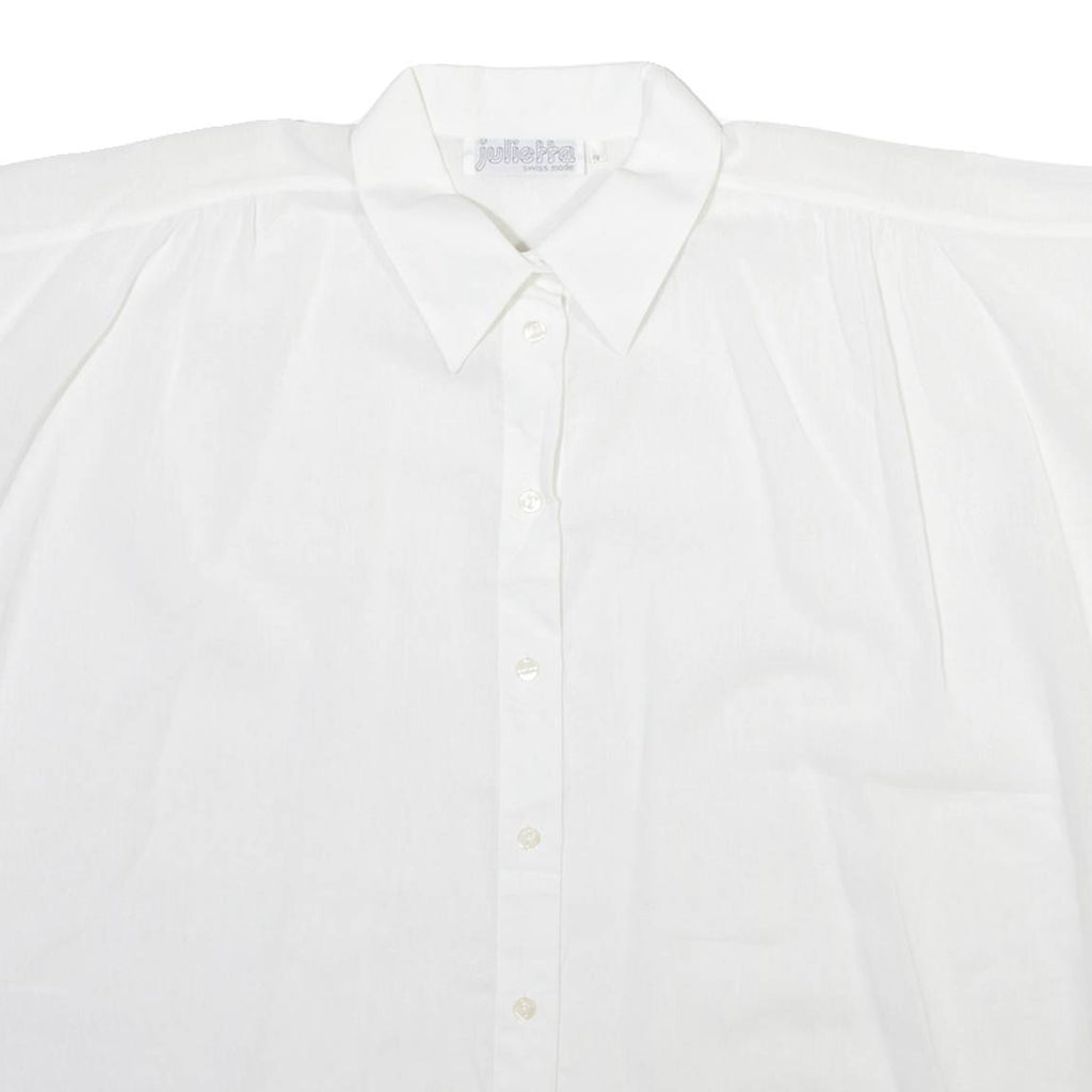 JULIETTA Womens Shirt White Collared Sleeveless M