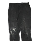 CARHARTT Mens Black Cotton Blend Regular Fit Straight Trousers W32 L31 Workwear