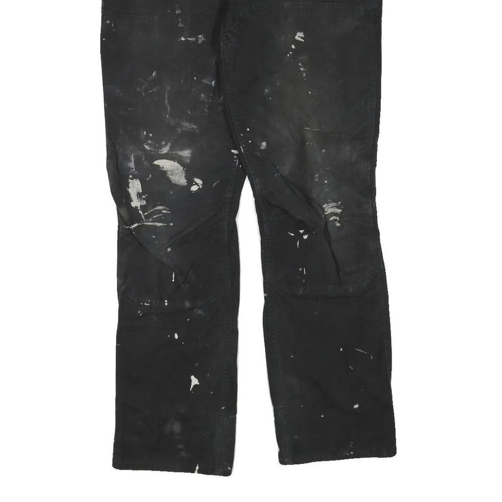 CARHARTT Mens Black Cotton Blend Regular Fit Straight Trousers W32 L31 Workwear