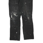 CARHARTT Mens Black Cotton Blend Regular Fit Straight Trousers W32 L31 Workwear