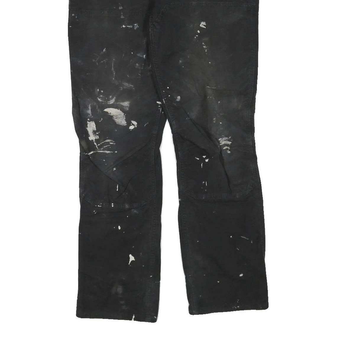 CARHARTT Mens Black Cotton Blend Regular Fit Straight Trousers W32 L31 Workwear