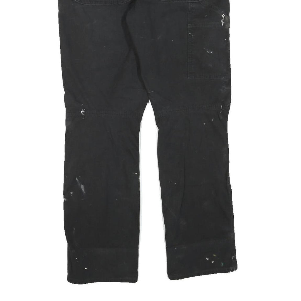 CARHARTT Mens Black Cotton Blend Regular Fit Straight Trousers W32 L31 Workwear