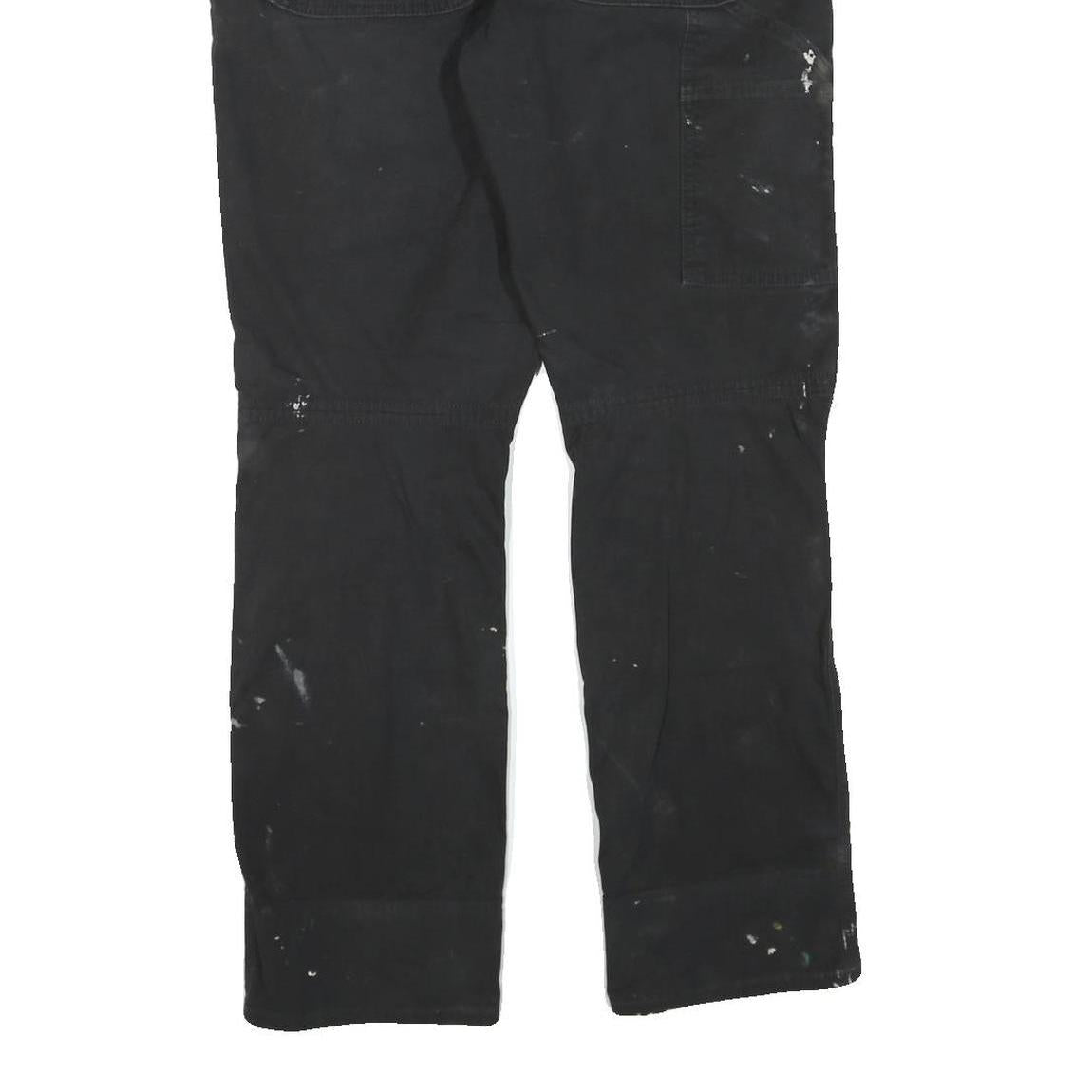 CARHARTT Mens Black Cotton Blend Regular Fit Straight Trousers W32 L31 Workwear