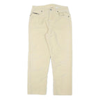 CALVIN KLEIN Womens Cotton Blend Beige Regular Fit Straight Leg Trousers W28 L26