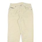 CALVIN KLEIN Womens Cotton Blend Beige Regular Fit Straight Leg Trousers W28 L26