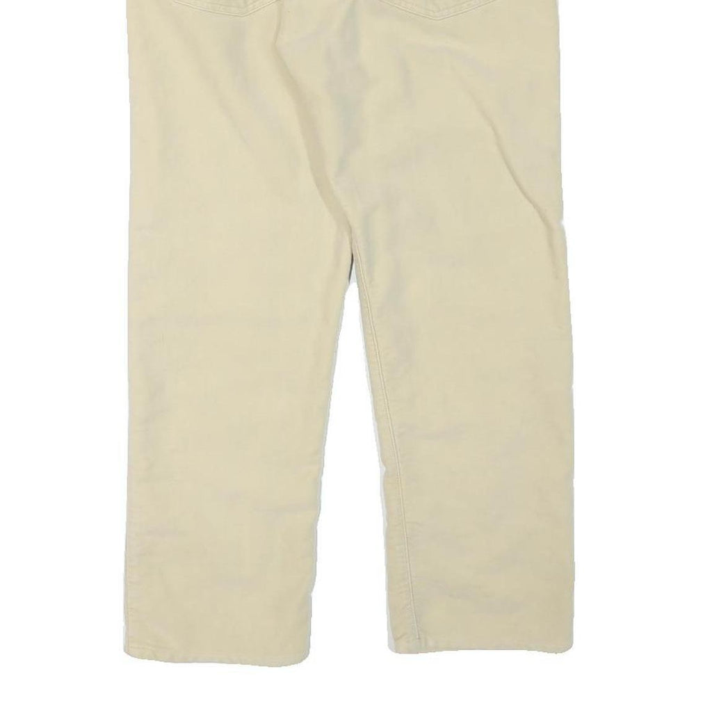 CALVIN KLEIN Womens Cotton Blend Beige Regular Fit Straight Leg Trousers W28 L26