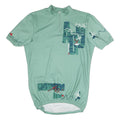 Mens Green Polyester Blend Graphic T-Shirt L Short Sleeve 1/4 Zip Sporty
