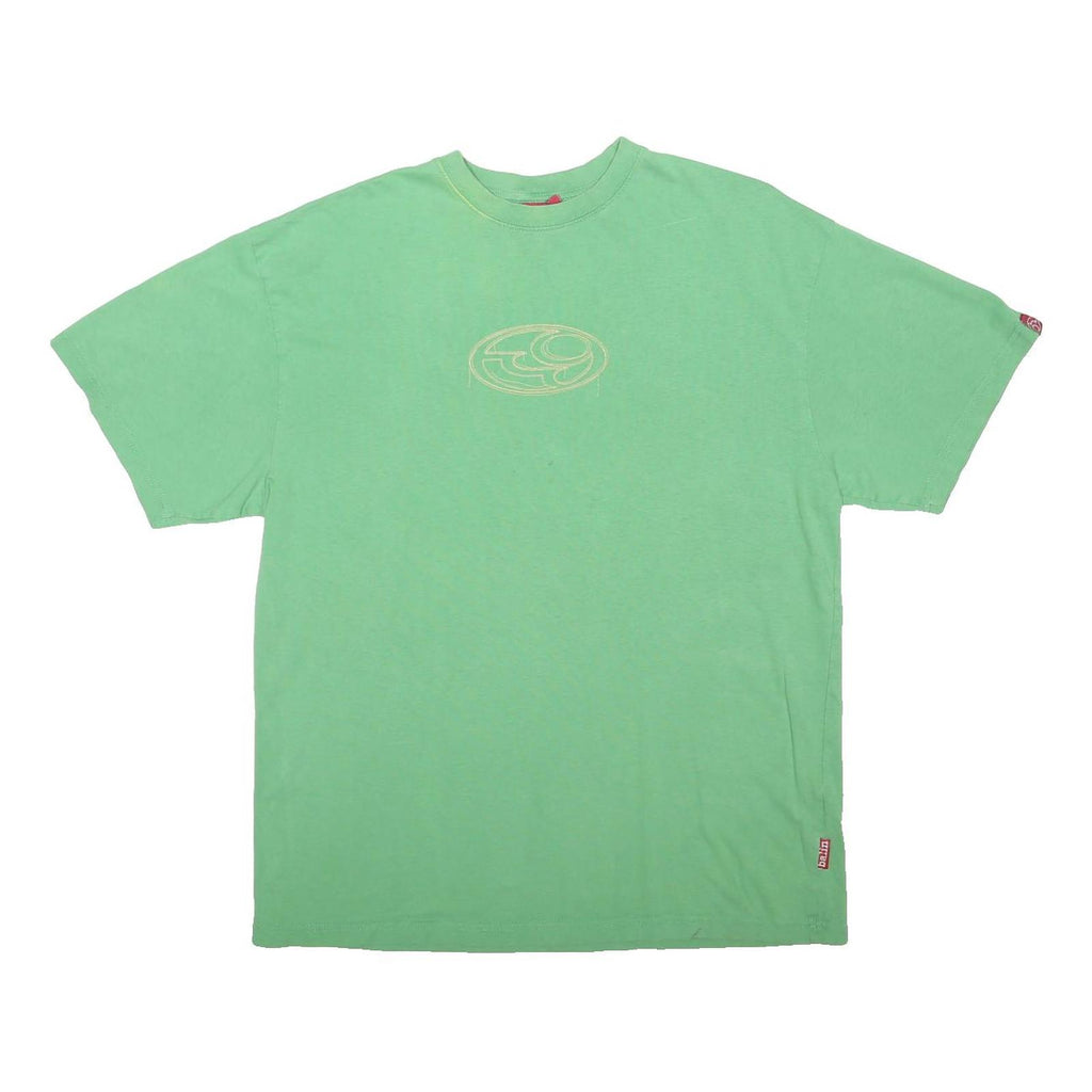 BALTIN Mens Green Graphic T-Shirt L Short Sleeve Crew Neck Casual Cotton Blend
