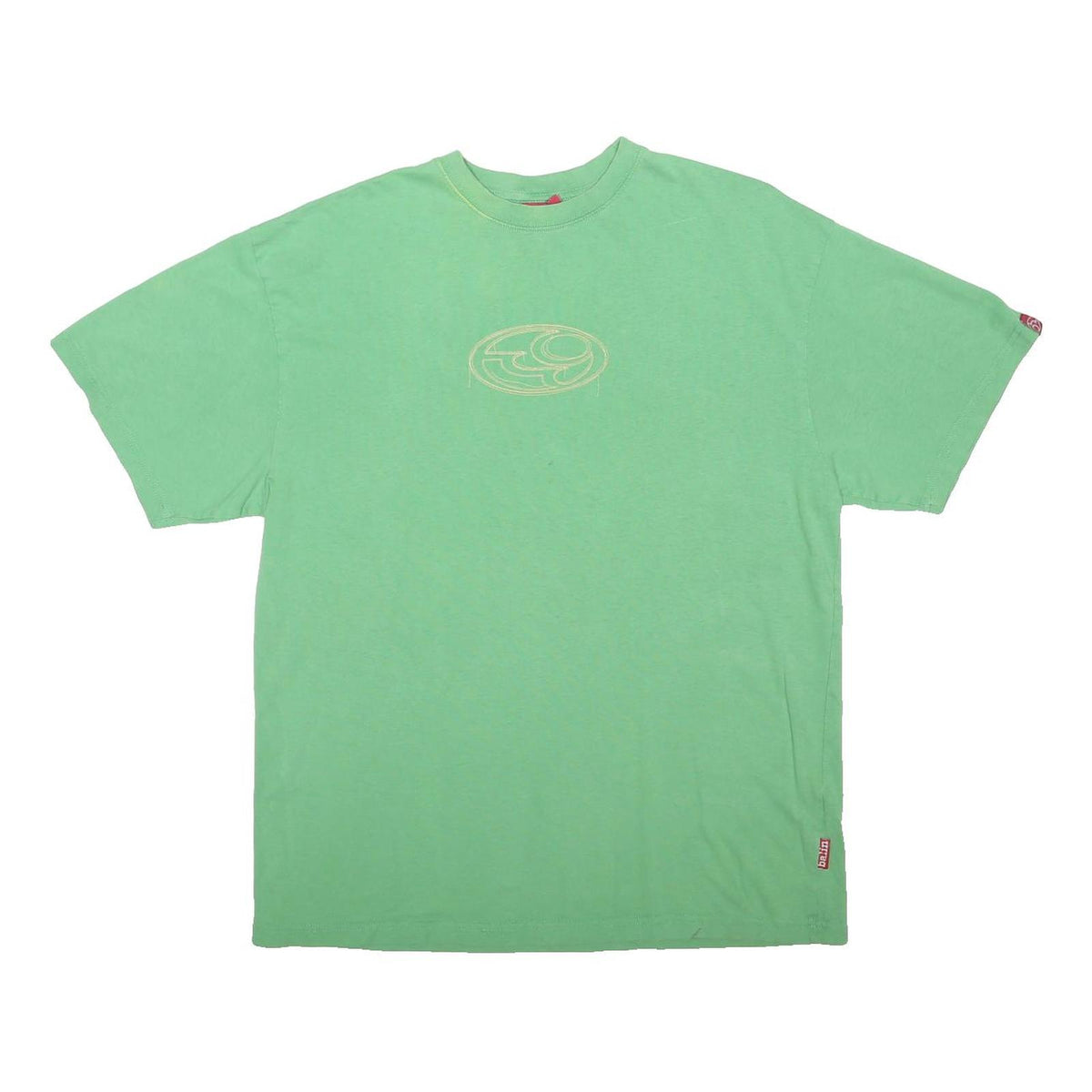 BALTIN Mens Green Graphic T-Shirt L Short Sleeve Crew Neck Casual Cotton Blend