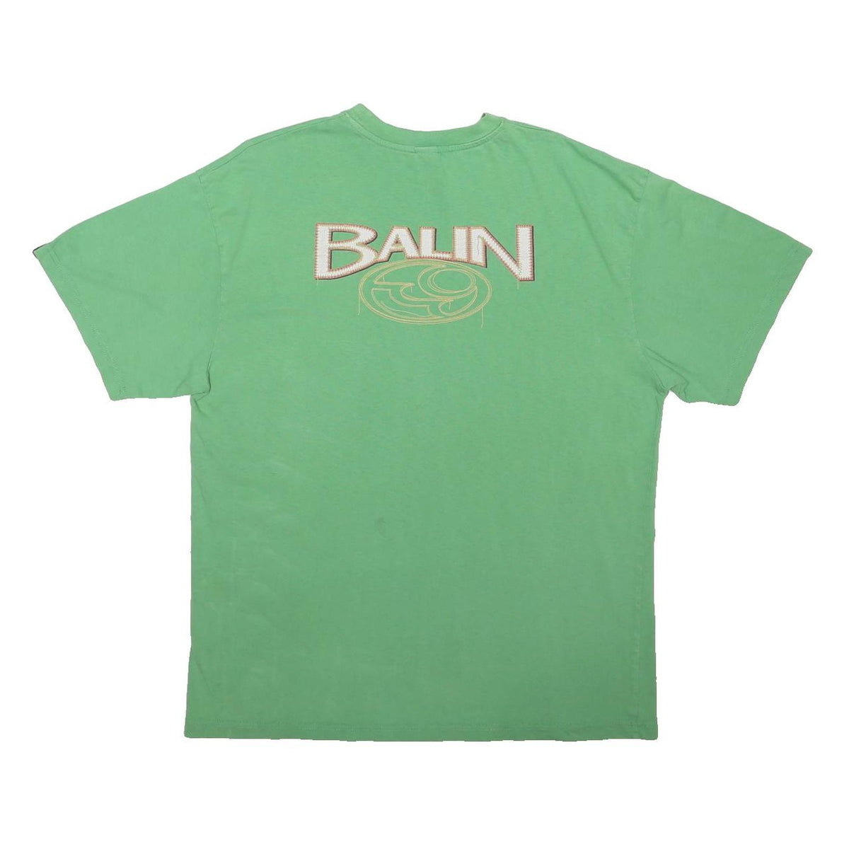 BALTIN Mens Green Graphic T-Shirt L Short Sleeve Crew Neck Casual Cotton Blend