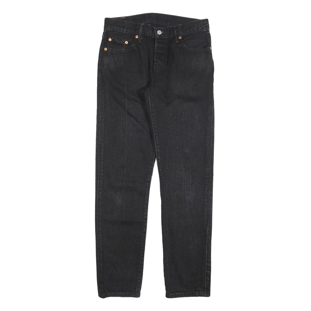LEVI'S 501CT Womens Jeans Black Classic Straight Denim Raw W28 L29