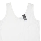 DOROTHY PERKINS Womens White Cotton Blend Sleeveless Scoop Neck Top L Ruffle Hem