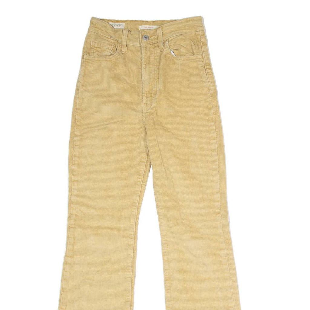 LEVI'S Ribcage Womens Corduroy Trousers Beige Regular Bootcut W24 L31