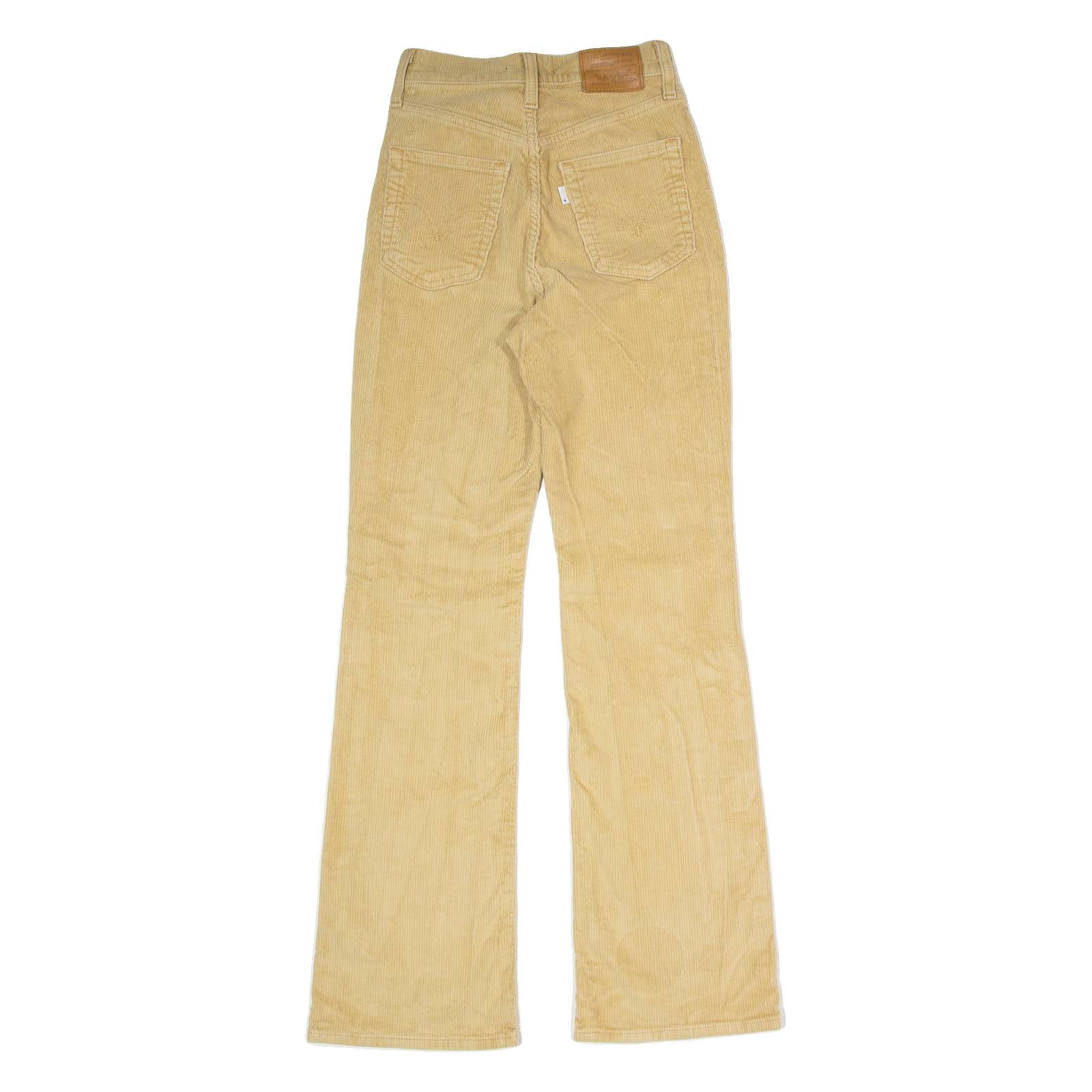 LEVI'S Ribcage Womens Corduroy Trousers Beige Regular Bootcut W24 L31