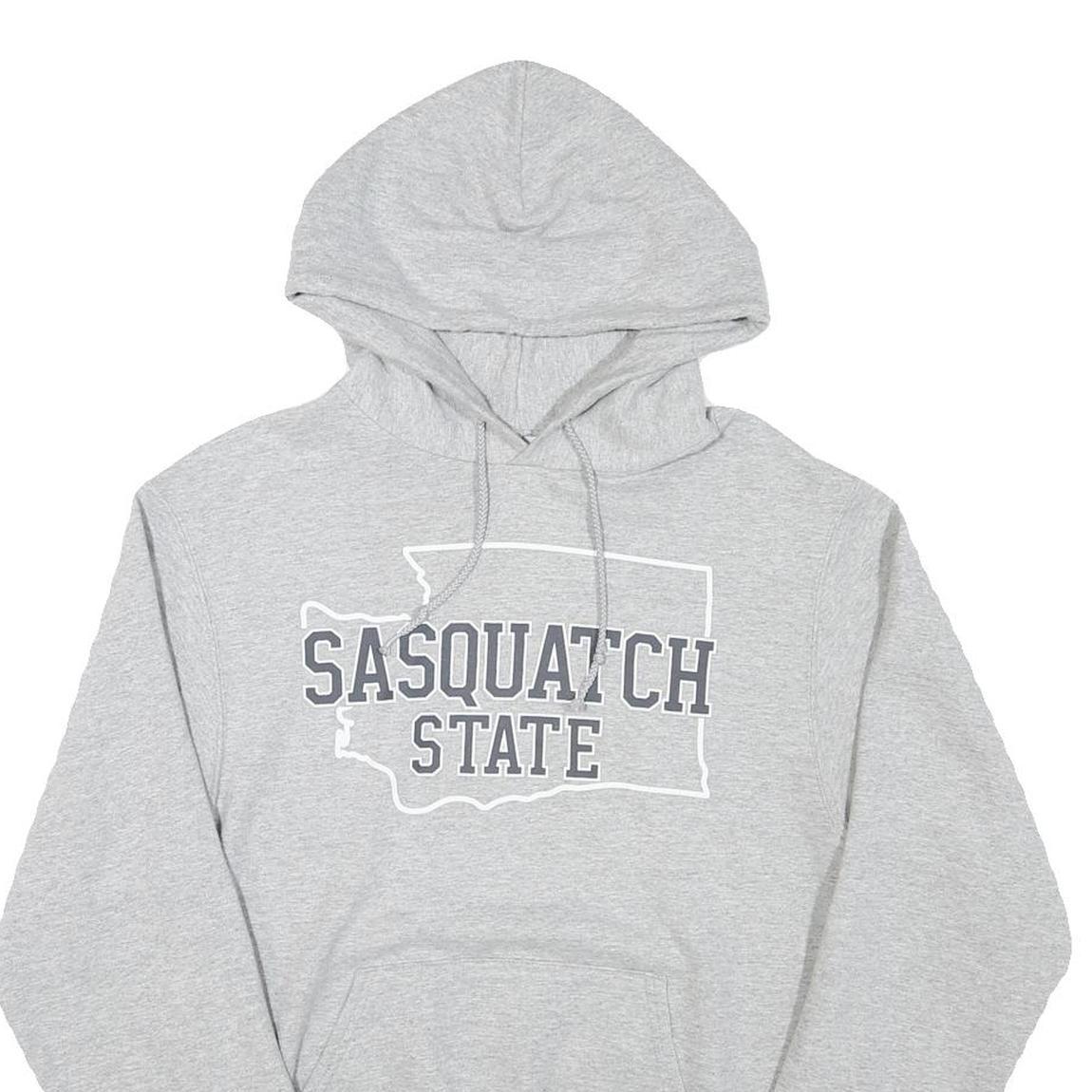 CHAMPION Mens Grey Sasquatch State Pullover Hoodie S Cotton Blend Comfort
