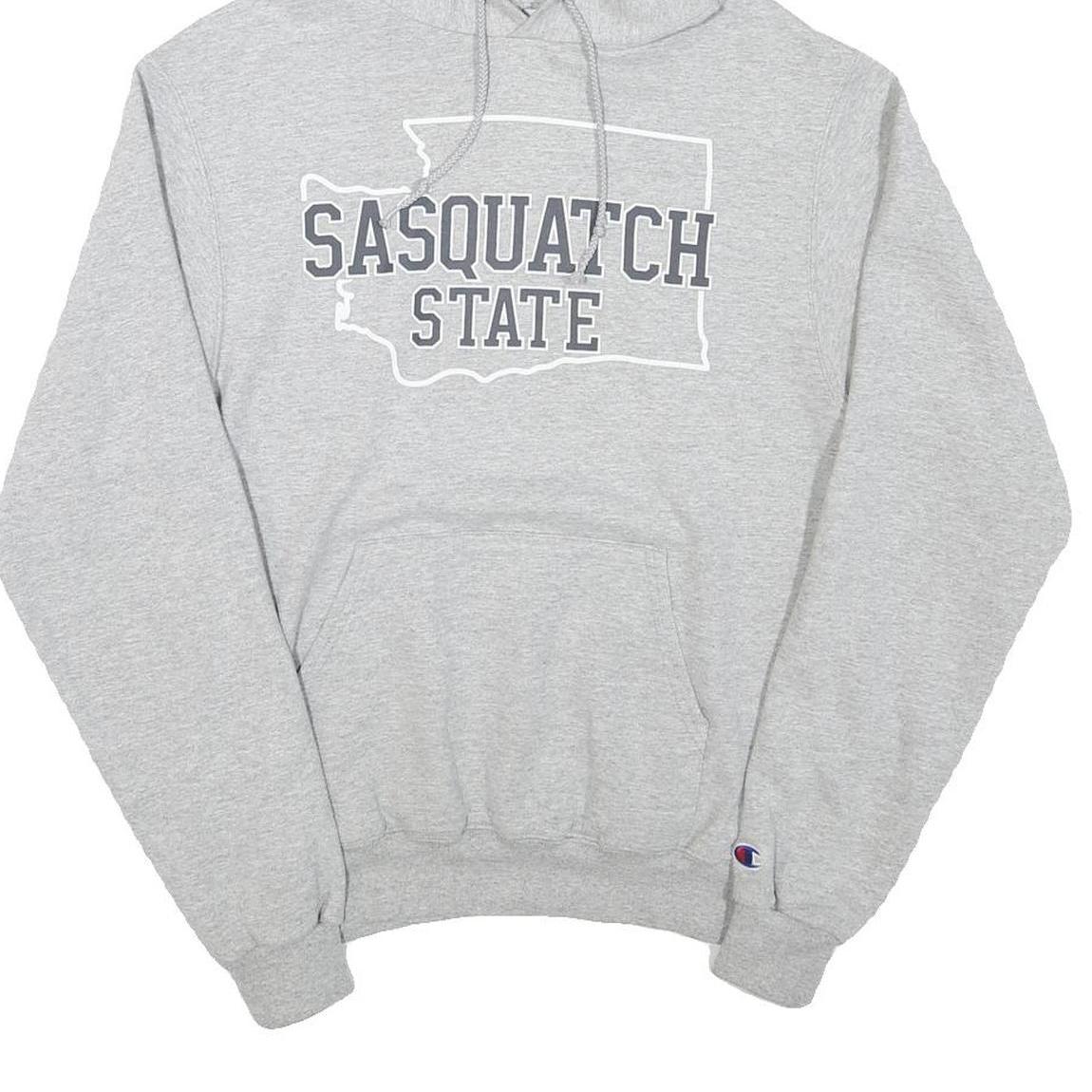 CHAMPION Mens Grey Sasquatch State Pullover Hoodie S Cotton Blend Comfort