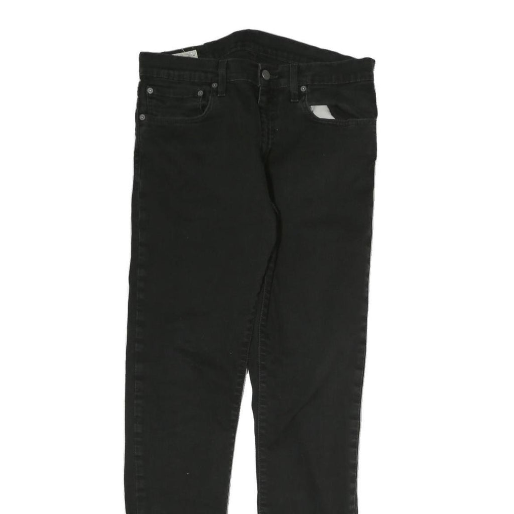 LEVI'S 512 Womens Jeans Black Regular Skinny Denim Raw W32 L30 Zip Cotton