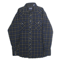 WRANGLER Mens Blue & Beige Check Shirt L Lightweight Cotton Western Style