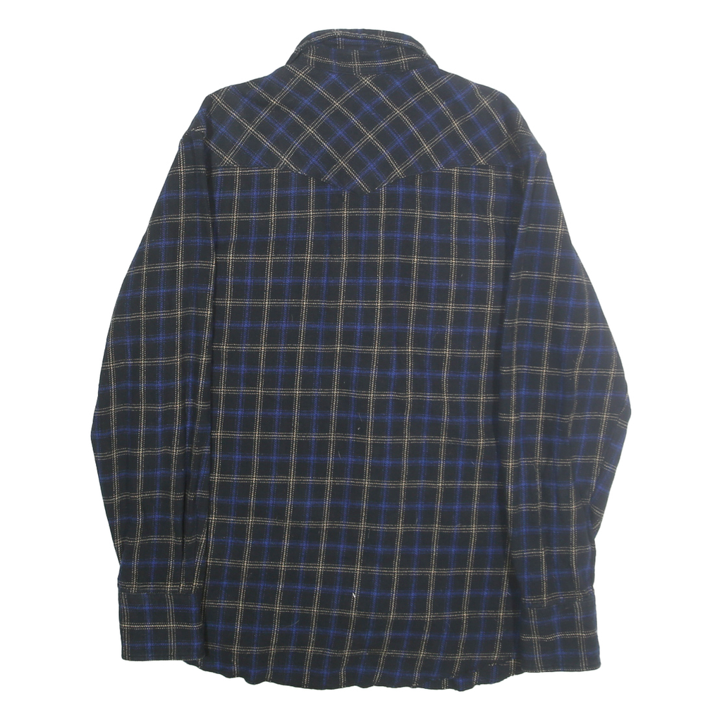 WRANGLER Mens Blue & Beige Check Shirt L Lightweight Cotton Western Style