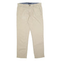 TOMMY HILFIGER Mens Cotton Beige Slim Straight Trousers W34 L32 Zip Closure