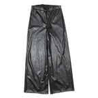 I SAW IT FIRST Womens Relaxed Black Faux Leather Wide-Leg Trousers W26 L26