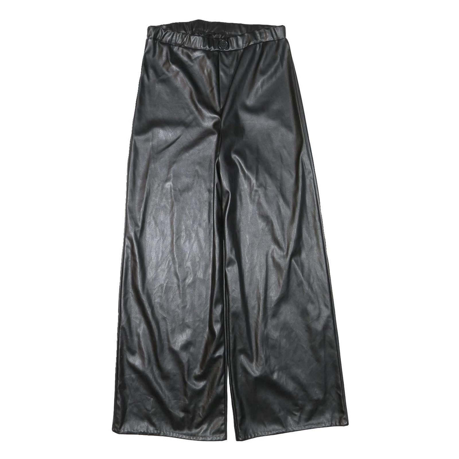 I SAW IT FIRST Womens Relaxed Black Faux Leather Wide-Leg Trousers W26 L26