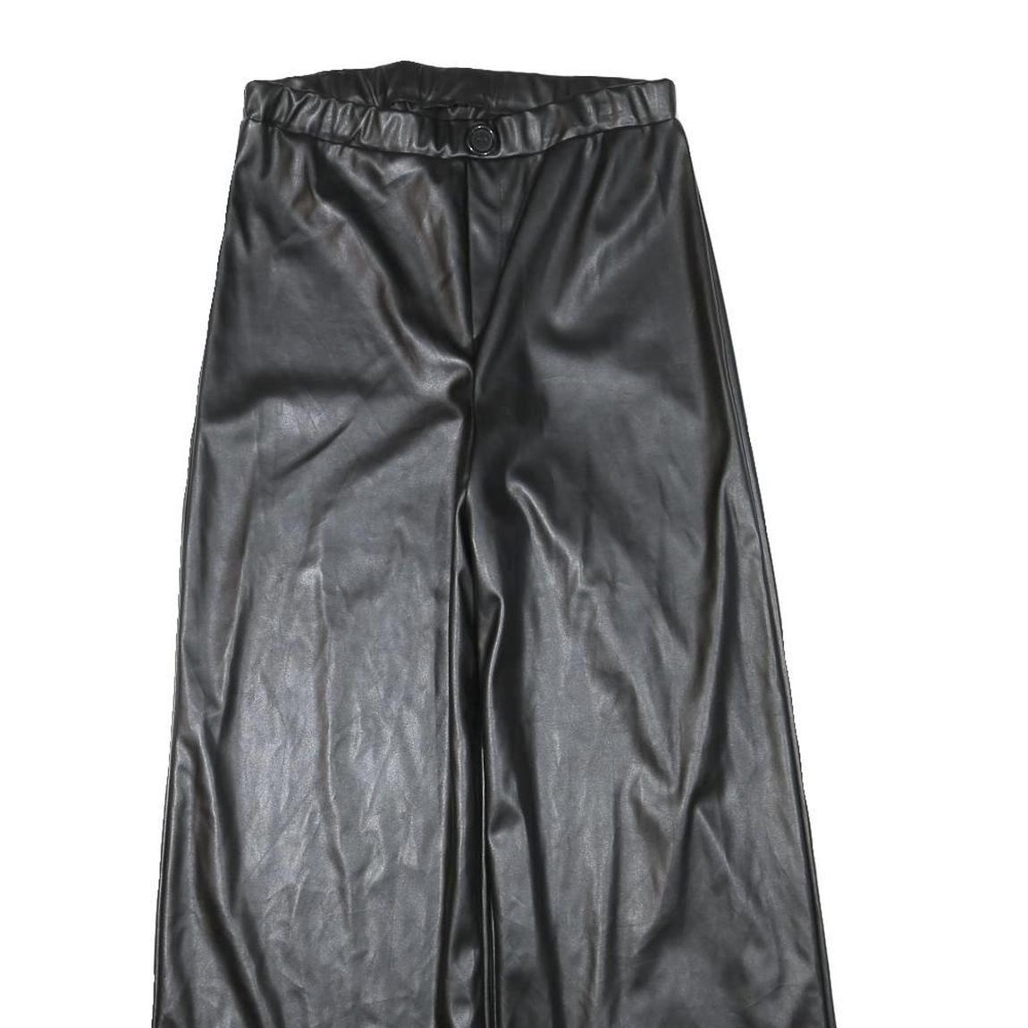 I SAW IT FIRST Womens Relaxed Black Faux Leather Wide-Leg Trousers W26 L26
