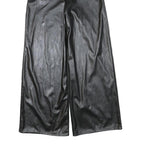 I SAW IT FIRST Womens Relaxed Black Faux Leather Wide-Leg Trousers W26 L26