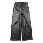 I SAW IT FIRST Womens Relaxed Black Faux Leather Wide-Leg Trousers W26 L26