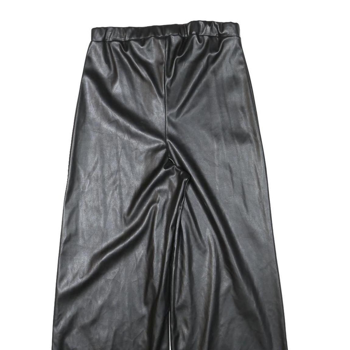 I SAW IT FIRST Womens Relaxed Black Faux Leather Wide-Leg Trousers W26 L26