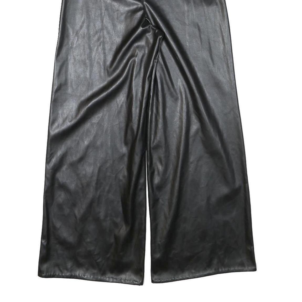 I SAW IT FIRST Womens Relaxed Black Faux Leather Wide-Leg Trousers W26 L26