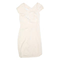 REISS Womens Cream Fit & Flare Woven Mini Dress Polyester Blend UK 10 Elegant