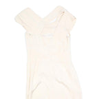 REISS Womens Cream Fit & Flare Woven Mini Dress Polyester Blend UK 10 Elegant