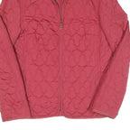 DKNY Womens Pink Quilted Zip Jacket S Polyester Lightweight Warm Outerwear
